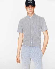 Рубашка в крепированную полоску Zara