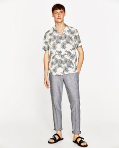 Рубашка с принтом «гибискус» Zara