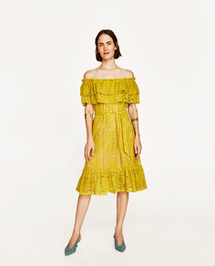 Платье из кружева с воланами Zara
