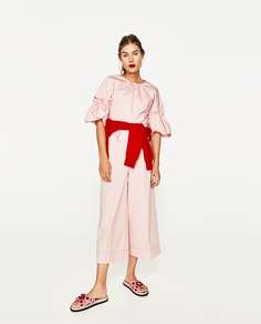 Широкие брюки с отворотами по низу Zara