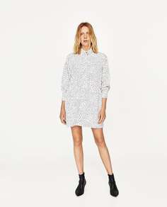 Платье рубашечного кроя в горошек Zara