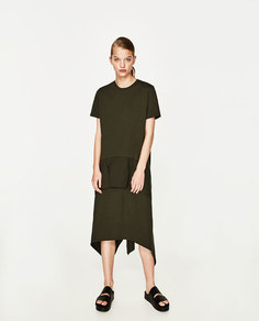 Длинное платье с ниспадающими краями Zara