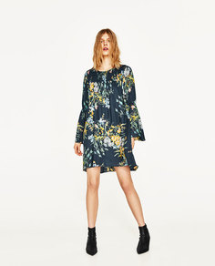 Платье с цветочным принтом Zara
