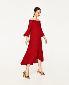 Платье с вырезом-лодочкой Zara