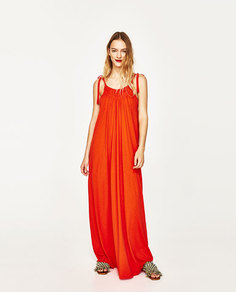 Длинное платье на бретелях Zara