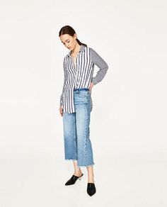 Комбинированная рубашка в полоску Zara