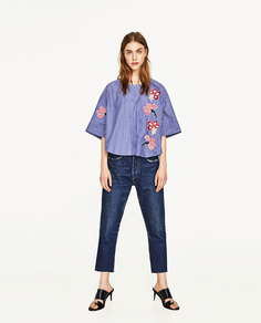 Короткая блуза с вышивкой Zara