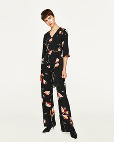 Блуза с принтом «тюльпаны» Zara