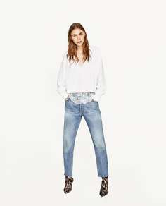 Комбинированный топ с кружевом Zara