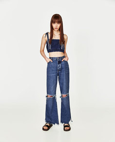 Укороченный джинсовый топ Zara