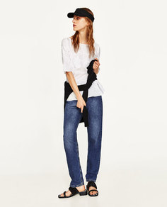 Льняная блуза с вышивкой Zara