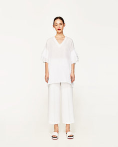 Туника изо льна с воланами Zara