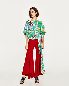 Блуза с тропическим принтом Zara