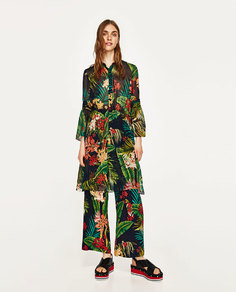 Рубашка с тропическим принтом Zara