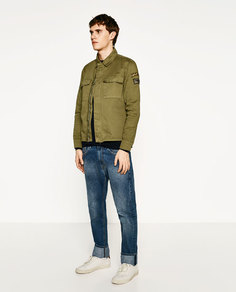 Плотная рубашка с нашивками Zara