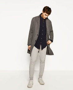 Рубашка из ткани пике с нашивками на локтях Zara