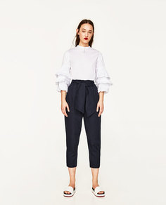 Брюки с поясом Zara