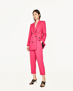 Укороченные брюки с эластичной деталью Zara