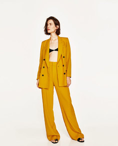 Широкие брюки с высокой посадкой Zara
