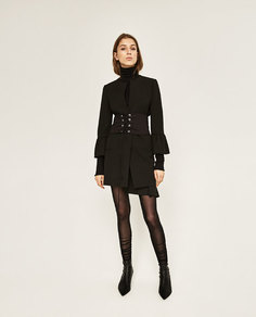 Пальто с воланами на рукавах Zara