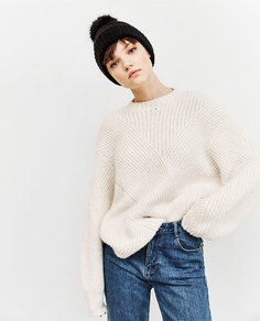 Шапка в рубчик с помпоном Zara