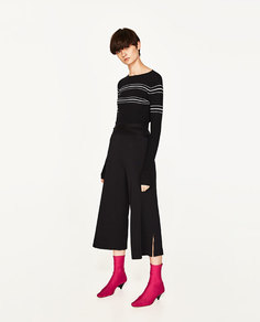 Укороченный свитер в полоску Zara