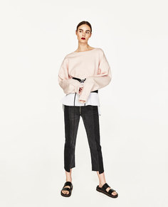Комбинированная толстовка с деталями из поплина Zara
