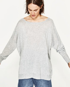Свитер в стиле oversize с вырезом лодочкой Zara