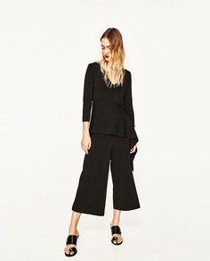 Широкие брюки с высокой посадкой Zara