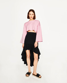 Укороченная толстовка с широкими рукавами Zara