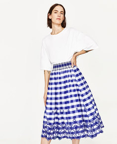 Юбка миди в клетку виши Zara
