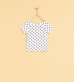 Футболка в горошек с эластичными деталями Zara