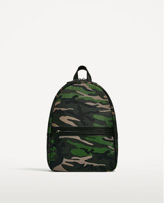 Рюкзак с камуфляжным принтом цвета хаки, для ноутбука с диагональю 13" Zara