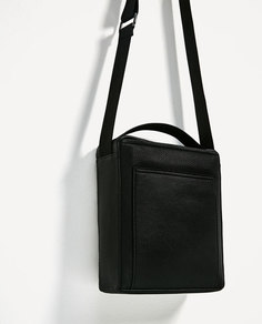 Черная мини-сумка с двумя молниями Zara