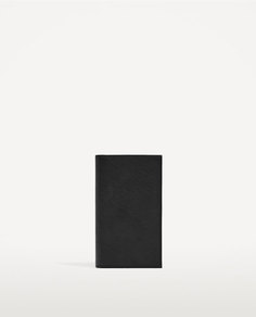 Черный кожаный бумажник Zara
