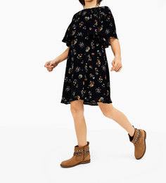 Кожаные ботинки в этническом стиле Zara