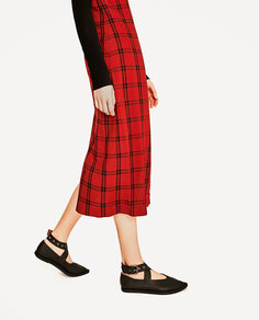 Кожаные балетки с пряжкой Zara
