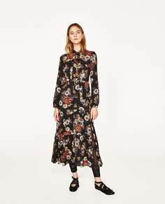 Кожаные балетки со съемными бантами Zara