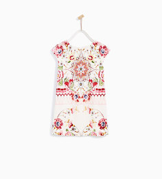 Платье с цветочным принтом и вырезом на спине Zara