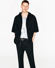 Куртка изо льна с капюшоном Zara
