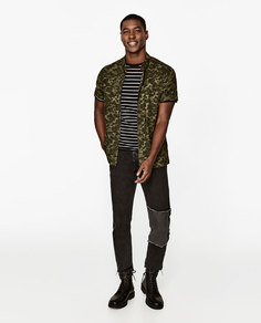 Рубашка с камуфляжным принтом Zara
