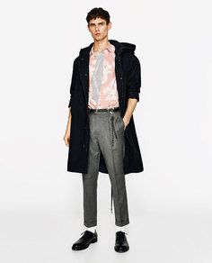 Розовая рубашка с цветочным принтом Zara