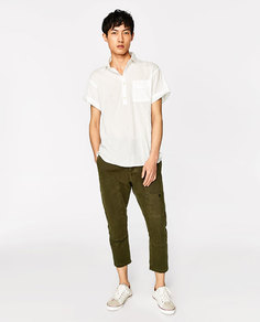 Рубашка из ткани с мятым эффектом Zara