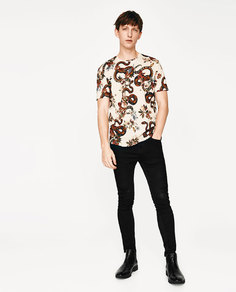 Футболка «цветы и змеи» Zara