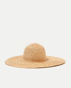 Шляпа из рафии с цветочной вышивкой Zara