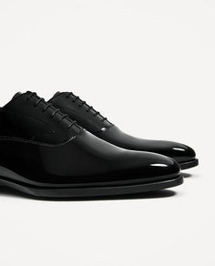 Черные лакированные кожаные туфли Zara