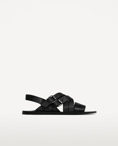 Кожаные сандалии с ремешками Zara