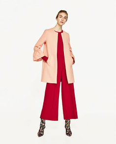 Пальто с воланами на рукавах Zara