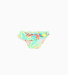 Купальные трусики с принтом «тропические листья» неонового цвета Zara