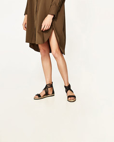 Кожаные сандалии с ремешками Zara